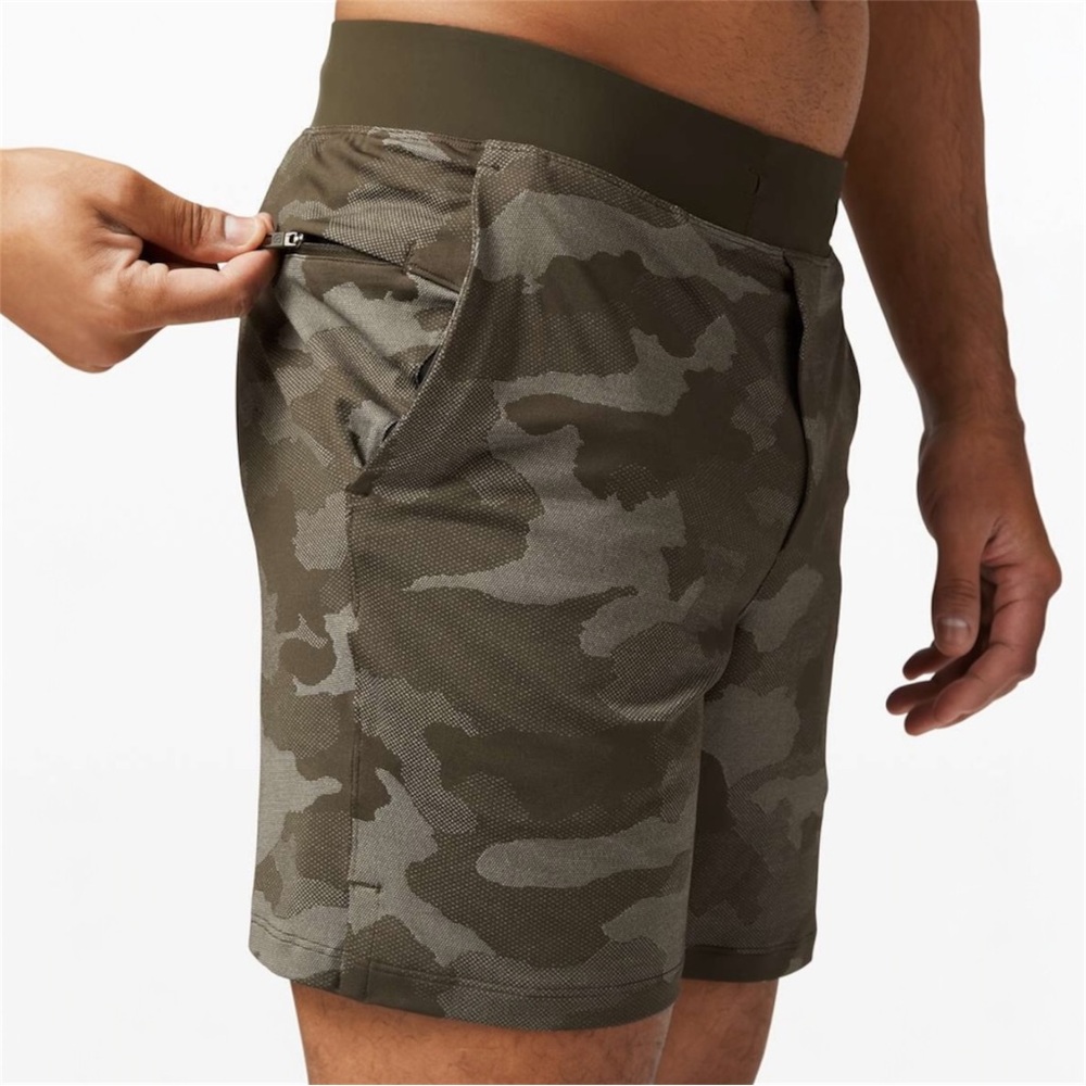 Lululemon T.H.E. Short 7" Mesh *Linerless •Variegated Mesh Camo Max Dark Olive - Picture 2 of 15